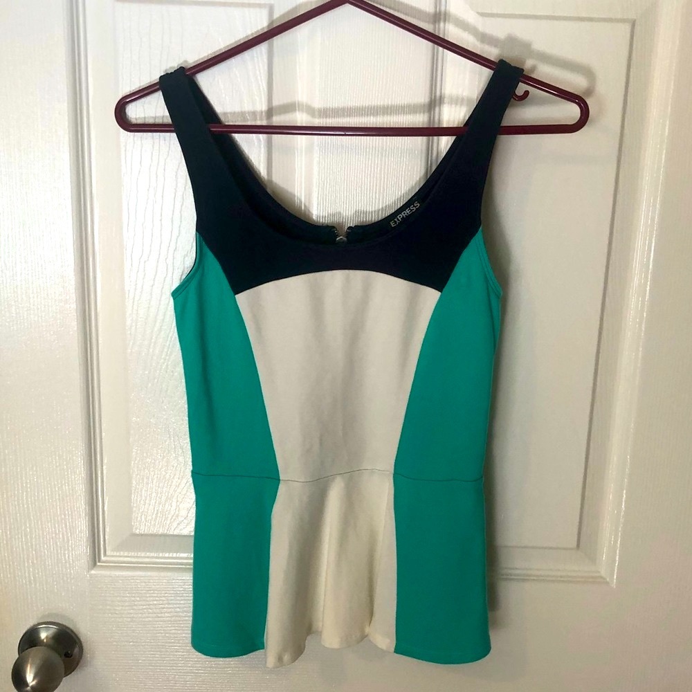 Express Colour-block Peplum Top